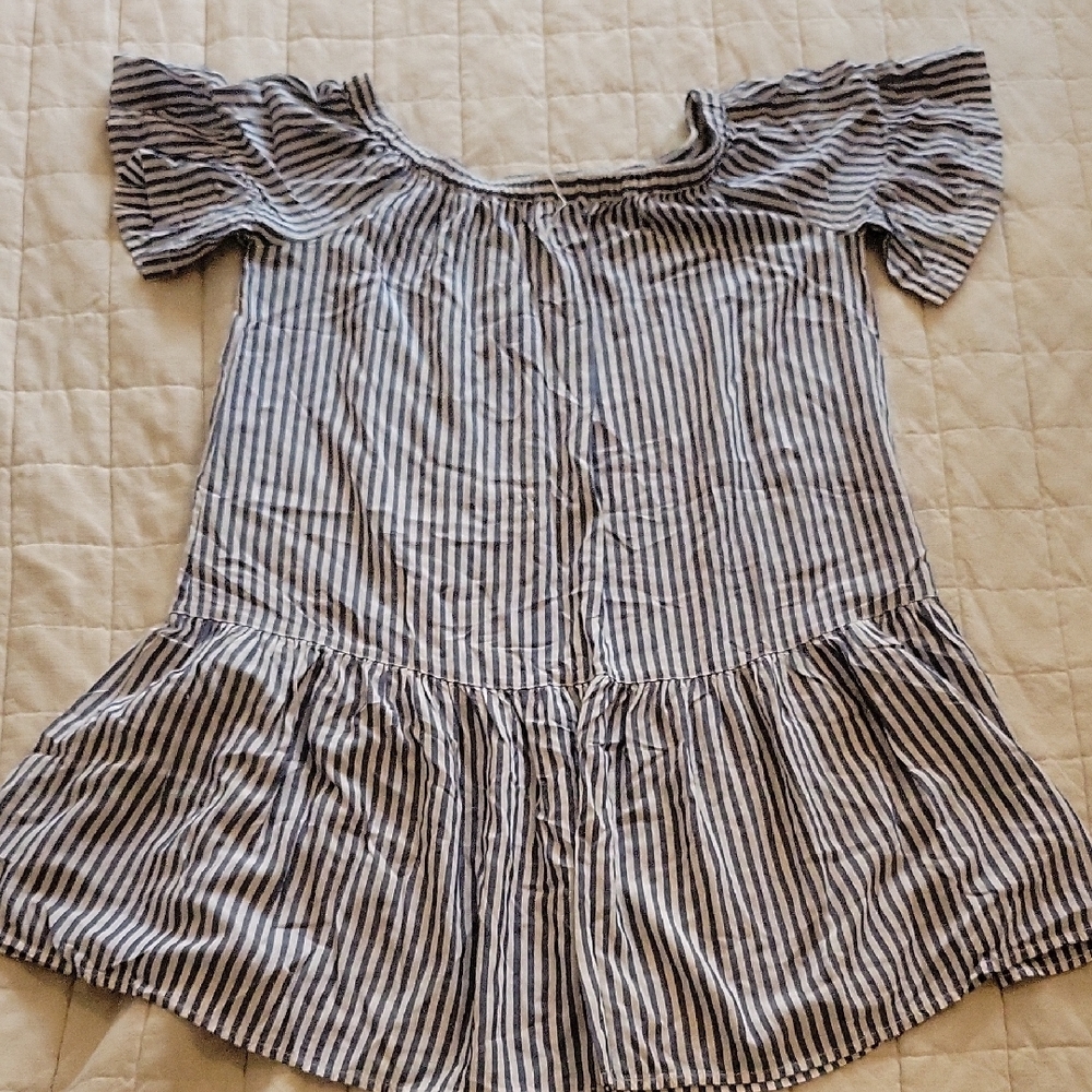 beachlunchlounge Stone Blue and White Striped Dress